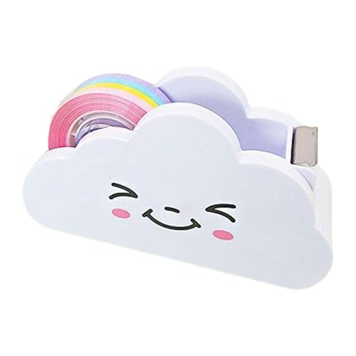 TocaFeank Niedlicher Klebebandspender | Niedlicher Wolken-Klebebandspender | Feiner Klebebandschneider mit Regenbogenband zum Verschließen von Schachteln, Verpacken von Geschenken, Kleben von Notizen, von TocaFeank