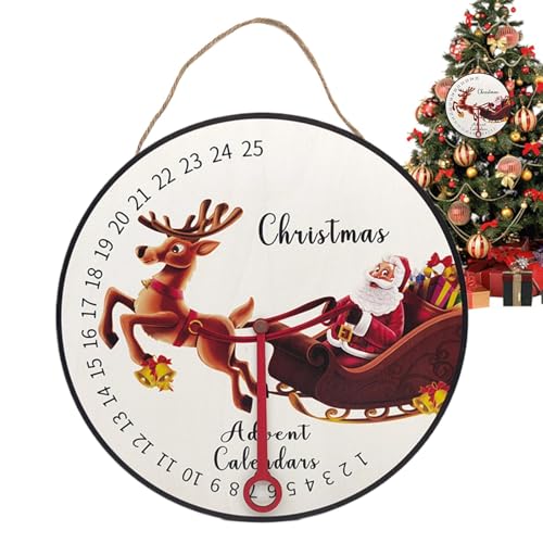 TocaFeank Wandschild „Count Down to Christmas“, Advents-Countdown-Kalender-Schild | Advents-Countdown-Kalender-Wandschild aus Holz | Winterurlaub-Szenen-Requisiten, Countdown-Uhr, für Arbeitszimmer, von TocaFeank