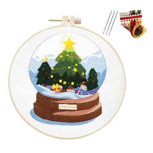 TocaFeank Weihnachts-Stickset für Anfänger, Stickset für Weihnachten für Erwachsene | Stickerei-Frohe-Weihnachts-Set,Handgefertigtes Näh-Bastelset mit Weihnachtsmuster für Mädchen und Frauen von TocaFeank