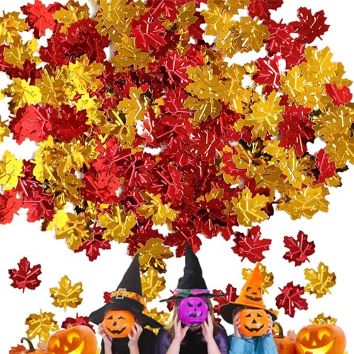 TocaFeank laub-Konfetti,laub-Konfetti - Thanksgiving Ahornblätter Konfetti - 15 g - -Blätter-Konfetti/Tisch-Pailletten-Streuer für Hochzeit, Geburtstag, Halloween, Dekoration von TocaFeank