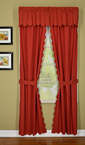 Today's Curtain Orleans Vorhang mit Raffhaltern, 160 cm, Ziegelrot, Baumwollmischung, 60" W x 63" L (Pack of 1) von Today's Curtain