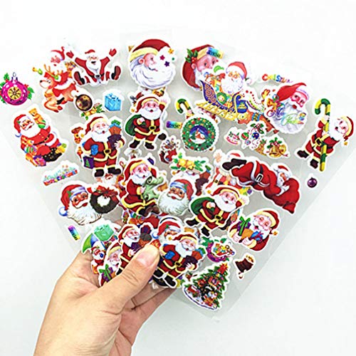 24 Blätter Santa Claus Aufkleber 3D Puffy Aufkleber Urlaub Blase Aufkleber Weihnachten Aufkleber für Scrapbooking Präsentieren DIY Handwerk Party Gefälligkeiten Gemischt von Toddmomy