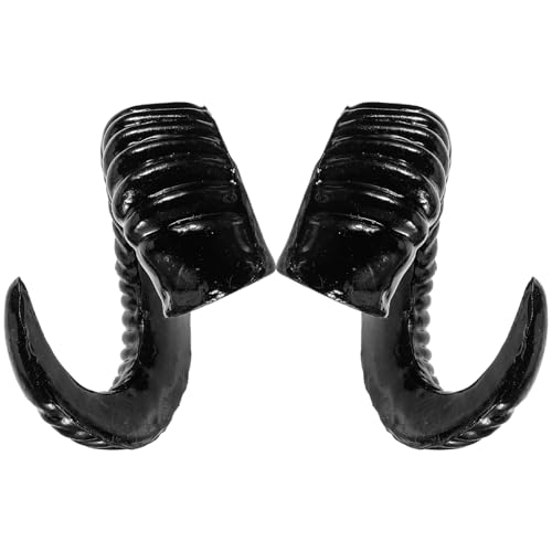 Toddmomy 1 Paar Hörner Stirnband Cosplay Schafhörner Kopfbedeckung Tierohren Stirnband Halloween Gothic Hörner (Schwarz) von Toddmomy