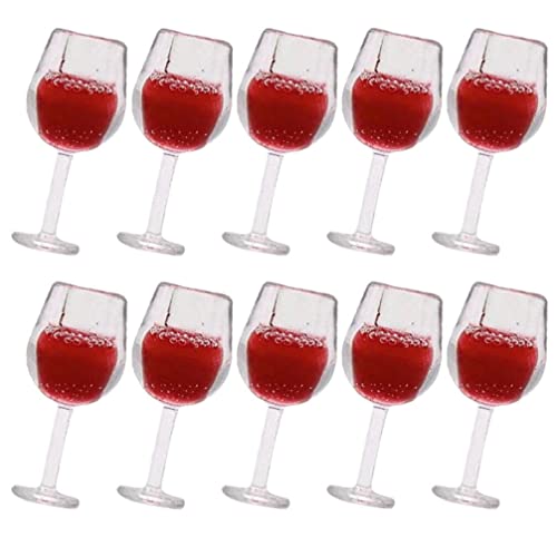 Toddmomy 10st Puppenhaus Weinglas Mini-weinbecher-Set Puppe Brille Puppenhaus Brille Puppenhaus Kelch Mini-rotweingläser Kleiner Trinkbecher Puppenbrille Harz Kind Miniatur von Toddmomy