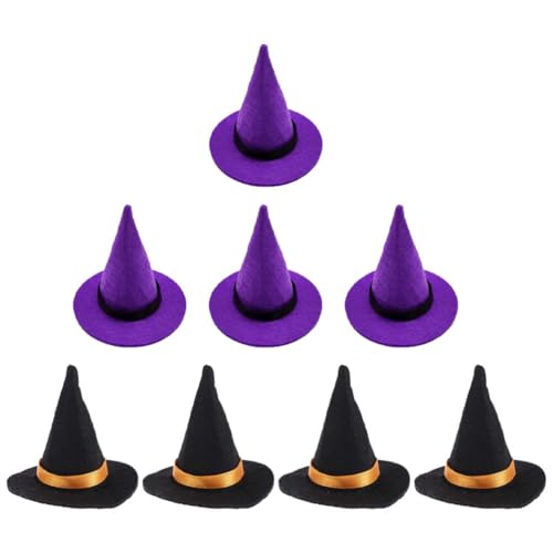 Toddmomy 8 Stück Mini-Hexenhüte Halloween-Hexenhüte Winzige Puppen-Hexenhüte Für Weinflaschen-Partyzubehör von Toddmomy