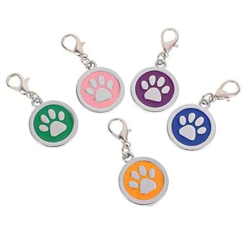 Toddmomy Haustier ID Tags Im Kreativen Pfoten Design Mit Epoxidharz Für Hunde Und Katzen Hängende Anhänger Pink Und Ideal Für von Toddmomy