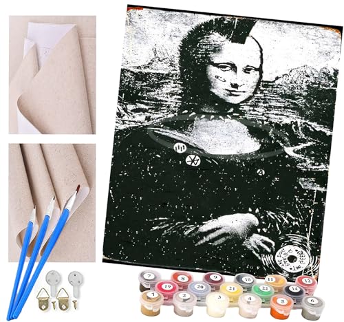 Malen nach Zahlen Mona Lisa und Punkrock Erwachsene und Kinder DIY Ölgemälde Geschenk-Kits Geschenk vorgedruckte Leinwand Kunst Home Wandkunst Decoration Geschenk von ToeTs