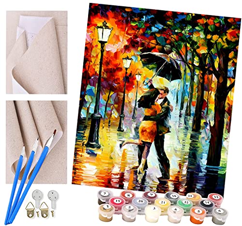 ToeTs Malen nach Zahlen Liebespaar(3) Kits für Anfänger Erwachsene DIY Art Decor Handgemalte Malerei nach Zahlen Kreatives Geschenk Home Decoration 16x20 Zoll von ToeTs