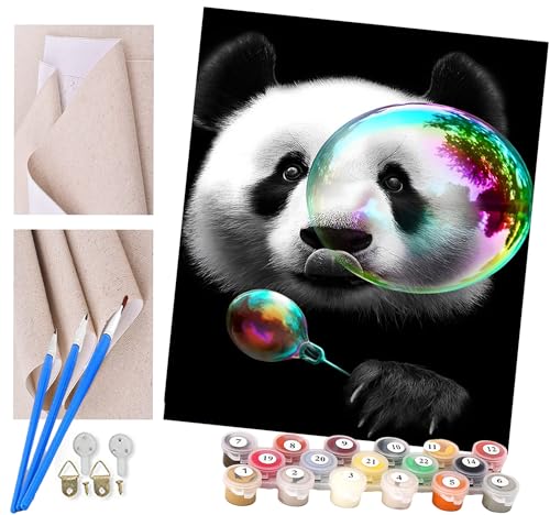 ToeTs Malen nach Zahlen Panda bläst Seifenblasen Erwachsene und Kinder DIY Ölgemälde Geschenk-Kits Geschenk vorgedruckte Leinwand Kunst Home Wandkunst Decoration Geschenk von ToeTs