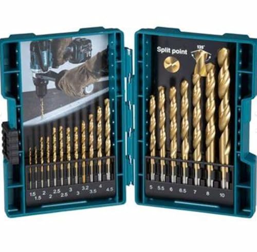 Toefficy #D-67527 HSS-Bohrer-Set, TiN-Metall, Stahl, 1-10 mm, 19-teiliges Ersatzteil von Toefficy