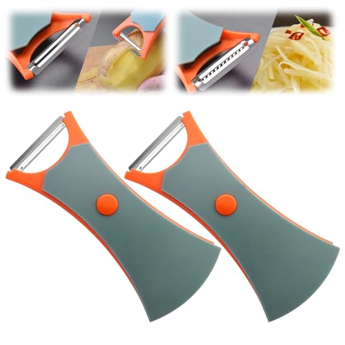 Sparschäler,Kartoffelschäler,Spiralschneider Gemüse Julienne-Schneider 2-in-1-Schäler für Schnelles Schälen von Kartoffeln, Karotten und von Gemüse & Obst (2 Pcs) von Toerjii