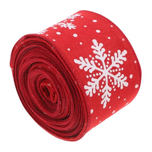 1 Rolle Weihnachtsband ribbon bandfeile weihnachtdeko geschenkband geschenkpaket rote Partydekoration trimmen Schleifen zum Verpacken DIY Bastelband Party-Geschenkartikel Polyester Tofficu von Tofficu