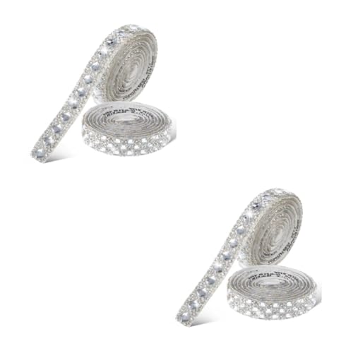 2 Sätze Strassband Schützende Belüftungsöffnungen Schleife Band Strass Bastelmaterial Rhinestone Dekoration Strasskette Strass Für Die Schmuckherstellung Glas Silver 2 Rollen * 2 Tofficu von Tofficu