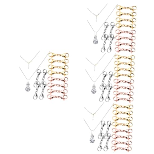 4 Sätze Hummerschere Verbindungsklammern Karabinerverschlüsse Für Die Schmuckherstellung Doppelter Karabinerverschluss Groß Schmuckverlängerung Bulk-halskette Metall 12 Stück * 4 Tofficu von Tofficu