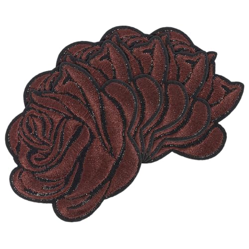 5St Rosenbeet bügel patches rosa Bügelflicken Rosenflecken schwarzer Fleck Tiger-Patch Kleidungsflicken Stoffflicken für Kleidung Chenille-Buchstaben Hutflecken Baumwolle Brown Tofficu von Tofficu