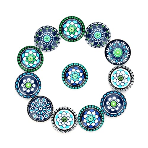 Tofficu 1 20 Stück Schmuckmaterial Selber Machen Blaue Accessoires Druckknopf-anhänger Cabochons Schmuck Charme Cabochons Zur Schmuckherstellung Zubehör Zur Schmuckherstellung Blue von Tofficu