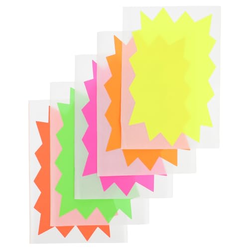 Tofficu 1 Aufkleber Mit Explosionsetikett Fluoreszierendes Papieretikett Selbstklebende Geschenkanhänger Etikett in Fluoreszierender Farbe Fluoreszierende Bastelaufkleber Leere Etiketten von Tofficu