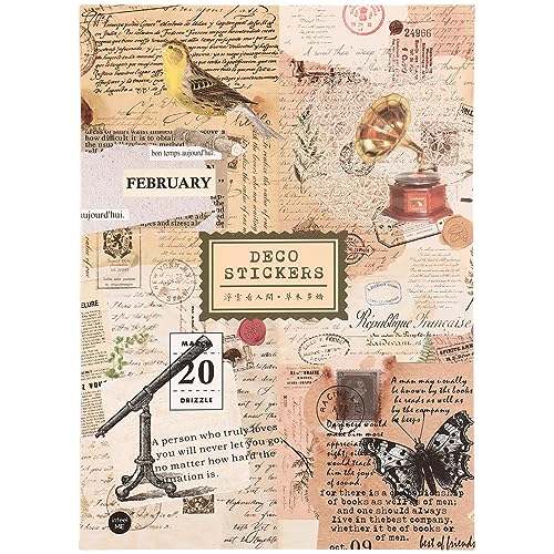 Tofficu 1 Packung Haustier Stickerbuch Retro Junk Journal Aufkleber Scrapbooking Zubehör Vintage Scrapbook Papier Künstlerbedarf Post Süße Schreibwarenaufkleber Für Journaling Dot von Tofficu