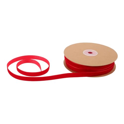 Tofficu 1 Rolle Beflockungsband weiches Haarzubehör gewickeltes Band gewebte Bänder gewebtes Band schwarze Schere bastelideen bastelmaterial geschenkband rotes Band Haarschmuckband Nylon von Tofficu