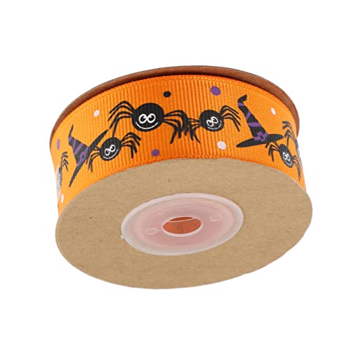 Tofficu 1 Rolle Halloween-band Halloween- Rot Dekorationen Bausatz Schleife Aufkleber Sackleinen Party Girlande Bänder Goldenes Geschenkband Verpackungsband Banddekor Orange Polyester von Tofficu