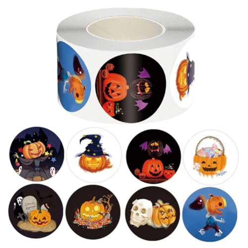 Tofficu 1 Rolle Halloween-spielzeugaufkleber Masken Halloween-wohndekoration Aufkleber Für Halloween-etiketten Weihnachtsaufkleber Kleine Aufkleber Gefälscht Film Kupferplattenaufkleber von Tofficu