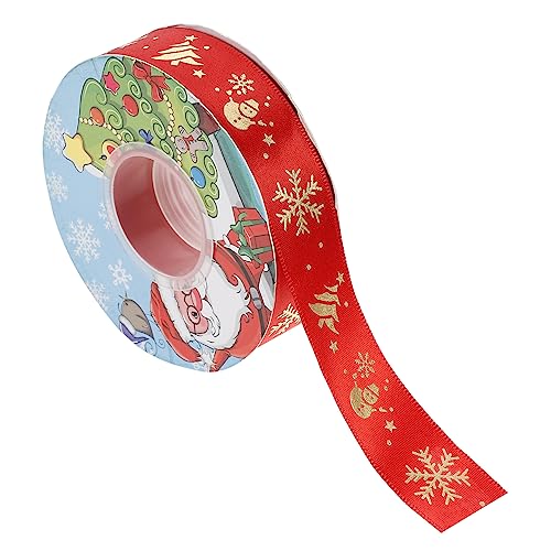 Tofficu 1 Rolle Heißpräge-Polyester-Gürtel Schleife wickeln Gegenwärtig Band zum Verpacken Haustier Rot seidenband ribbon weihnachtdeko ripsband Geschenkverpackungsband Weihnachts-DIY-Band von Tofficu