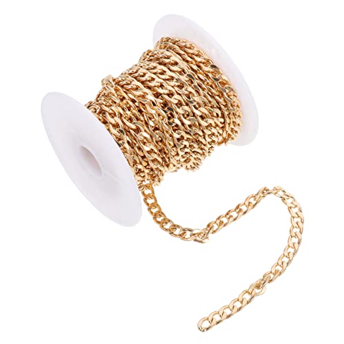 Tofficu 1 Rolle NK Kette edelstahlketten bastelbedarf polsterelemente Armbandkette Bettelarmband Halskette DIY Ketten Schmuckketten zur Herstellung von Schmuck Rostfreier Stahl Golden von Tofficu