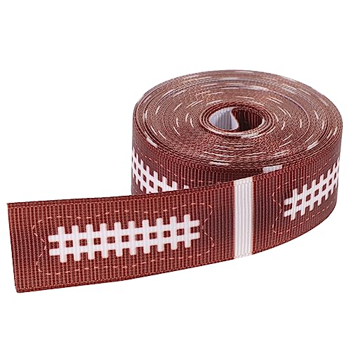 Tofficu 1 Rolle Rugby Rippengürtel Girlande Geschenkverpackungsband Strassband Spulenhalter DIY Bastelband Kunst Sackleinen Spitzenband Netz Gestreiftes Dekoband Bänder Aus von Tofficu