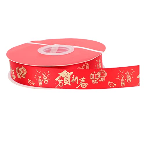 Tofficu 1 Rolle Schleife Chinesisches Neujahrsband Hochzeitsgirlande Blaues Band Hochzeitsartikel Geschenkverpackungsband Grünes Band Weihnachtsbaumband Chinesische Quasten Rot Polyester von Tofficu