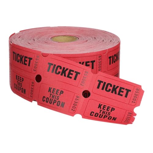 Tofficu 1 Rolle Spielticket Fahrkarte Eintrittskarten Für Veranstaltungen Tickets Halter Karten Für Party Etiketten Eintrittskarte Für Veranstaltungen Los Karnevalskarten Rot Papier von Tofficu