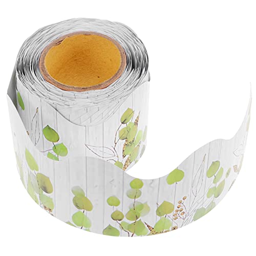 Tofficu 1 Rolle Tafelranddekoration Backpapier Frühlingsrandbesatz Meme-aufkleber Wand Neutral Bordüre Aus Eukalyptus Klassenzimmer Grenze Bretter Ausschnitte Pastell Stift Planke Green von Tofficu