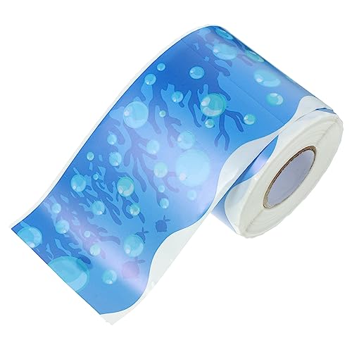 Tofficu 1 Rolle Unterwasser-grenzaufkleber Diy-tafelaufkleber Dekorativer Randbesatz Orangefarbener Pinnwandrand Pinnwandpapier Abnehmbares Randpapier Bordüre Grenze Pvc Selbstklebend Blue von Tofficu