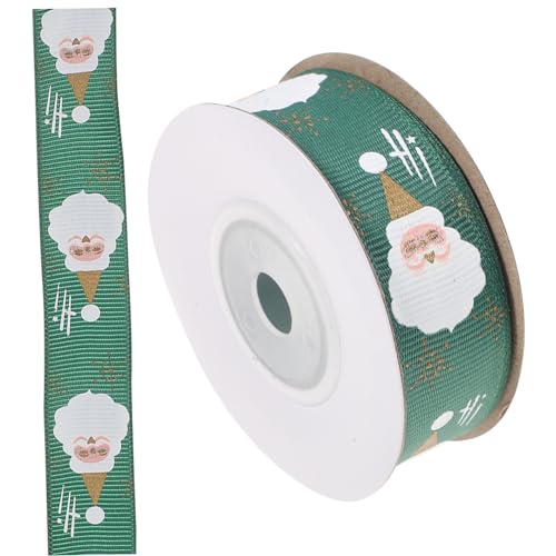 Tofficu 1 Rolle Weihnachtsband Weihnachten natürliches Sackleinenband Schleife Bogen weihnachtliche metallische Bögen ribbon bandfeile DIY-Bänder Geschenkverpackungsbänder Polyester Green von Tofficu