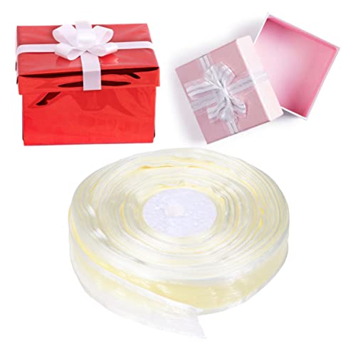 Tofficu 1 Rolle transparentes Schneeband mit breiter Krempe geschenkband ribbon dekoration weihnachten weinachtendecor Schneegarn Verpackungsband Spitzenband Band- -Dekor Weiß von Tofficu