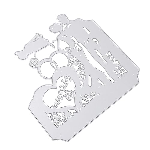 Tofficu 1 STK Hochzeits-prägestempel Sizzix Hochzeit Gestanzt Brief Eckenschneider Valentinskarte Schablonen DIY-Scrapbooking Sterben DIY-stanzform Silver Stahl Mit Hohem Kohlenstoffgehalt von Tofficu