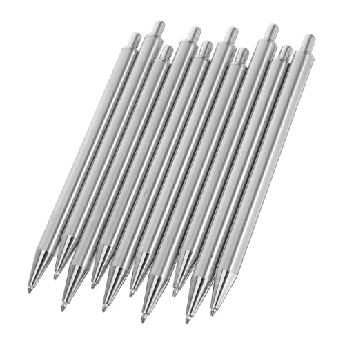 Tofficu 1 Satz 1Set Edelstahl Kugelschreiber Kugelschreiber Ergonomischer Kugelschreiber Stifte Kugelschreiber Metall Interessanter Schreibstift Edelstahlstift Stylus 10 Stück von Tofficu