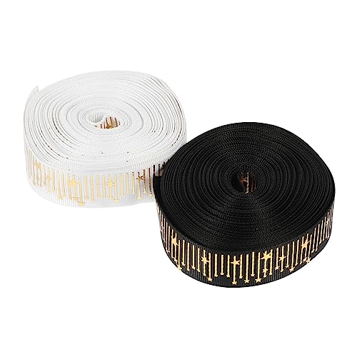 Tofficu 1 Satz Abschlussband Verkaufsstand Goldkuchenband Geburtstagsband Party Tür Graduation Ribbon Graduation Ribbon Geschenkverpackungsband Band Zum Basteln Polyester 2 Rollen von Tofficu