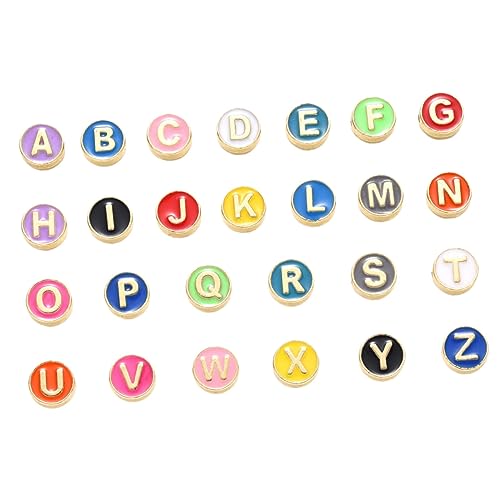 Tofficu 1 Satz Alphabet-perlen Exquisite Buchstabenperlen Alphabete Lose Perlen Heimwerken Diy Liefert Alphabet Beads Handgemachter Schmuck Haushaltsarmbandperlen Perlen Aus Legierung 26st von Tofficu