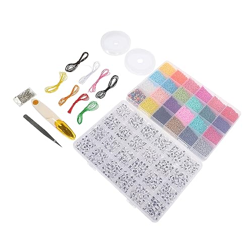 Tofficu 1 Satz Armband Zubehör Zubehör Diy-bastelperlen-kit Heishi-perlen Sommer Accessoires Buchstaben-perlen-anhänger Buchstabenperlen Kunst- Und Bastelset Boho-armband Rostfreier Stahl von Tofficu