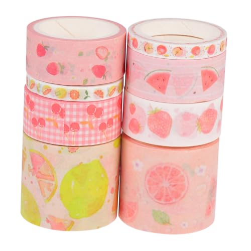 Tofficu 1 Satz Box Und Papier Band Bastelzubehör Washi-tape Scrapbookdekoration Dekorative Klebebänder Zum Abdecken Kugel Washi Tape Tagebuchverzierungen Dekorative Bänder Rosa 8st von Tofficu