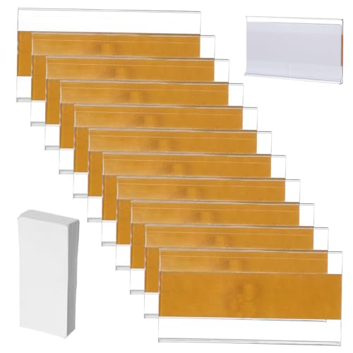 Tofficu 1 Satz Bücherregal Wandregale Clip-etiketten Für Lagerbehälter Etikettenabdeckungen Ordnerregal Book Shelf Stand Transparente Etikettenhalter Selbstklebende Regaletiketten Pvc 60st von Tofficu