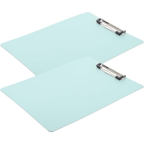 Tofficu 1 Satz Büro Unterlage Clips Papierhalter Mini-klemmbrett Mit Stifthalter Schreibtafel Buchstabentafel Clipboard Praktisches Akten-klemmbrett Dokumentenklammer Pp Light Green 2st von Tofficu