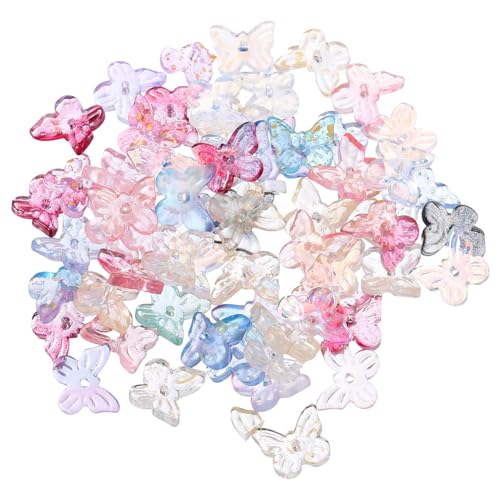 Tofficu 1 Satz Charm-perle Mini-enten Bastelperlen Schmetterlingsflügel Nagel Charme Anhänger Für Die Schmuckherstellung Schmetterlingsperlen Nagel Charms Reize Colorful Glas 100st von Tofficu