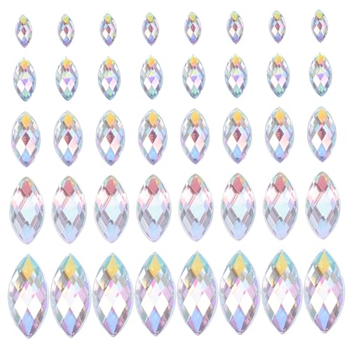 Tofficu 1 Satz Diamant-edelstein Nail Art Steine Farbige Strasssteine Nail Art Strass Edelsteine Kristall-ab-juwelen Pferdeauge-strasssteine ​​mit Flacher Rückseite Acryl 600 Stück von Tofficu