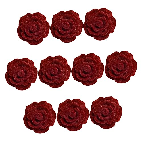 Tofficu 1 Satz Diy Handgemachtes Beflocktes Rosenmaterial Pfingstrosen Mini Gefälschte Pflanze Babyatemblumen Künstlich Blumenstrauß-kit Ringelblumen Hecke Beflockung Rot 50 Stück von Tofficu