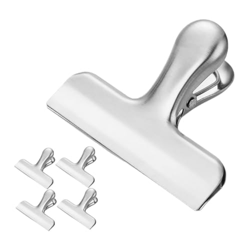 Tofficu 1 Satz Edelstahlclip Frischhaltetüten Clips Mehrzweck Clips Multifunktionale Clips Sichere Clips Robuste Clips Luftdichter Taschenclip Kaffeebeutel-clip Rostfreier Stahl Silver 5st von Tofficu