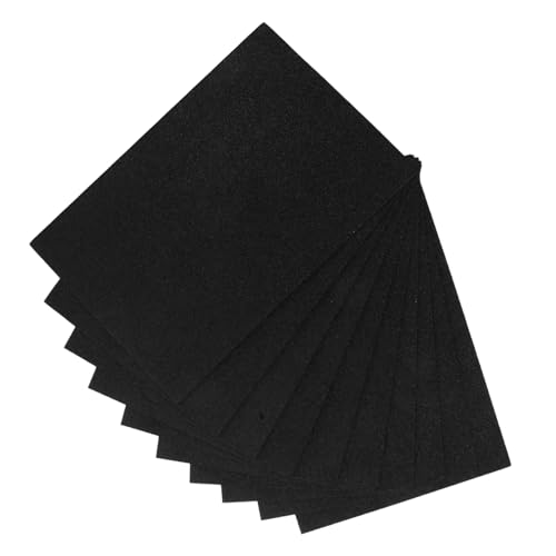 Tofficu 1 Satz Flash-luftpolsterfolie Glitzerkartonpapier A4 Glitzerschaumpapier Schimmernder Karton Schwarze Glitzerkarte Glitzerndes Aufkleberpapier A4-bastelpapier Schwamm Black 10st von Tofficu