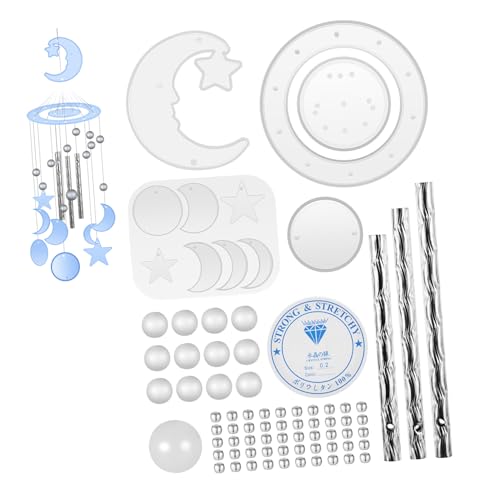 Tofficu 1 Satz Form für Windspiele Epoxidform für DIY Design der Star-Mond-Serie bastelset anhänger spriegel gießform Silikonform basteln DIY liefert Windspiele selber formen Kieselgel von Tofficu