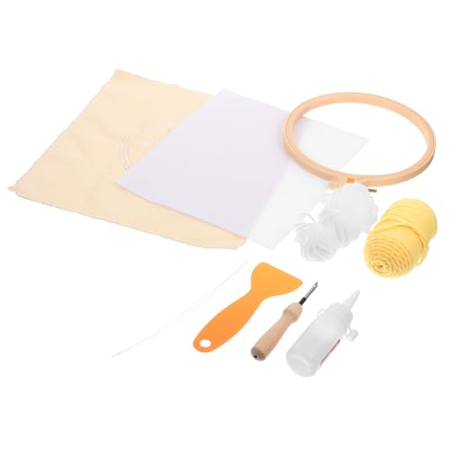 Tofficu 1 Satz Gestickter Untersetzer Perlenstickerei-Kits Punch-Nadel-Stoff Nadelstanzsets Sticksets Für Erwachsene Handwerk Stickgarn Stickpackung Kat Stickrahmen Stanznadel Plastik von Tofficu