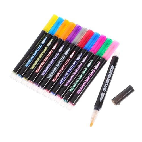 Tofficu 1 Satz Handkonto-text Marker Malutensilien Glitzermarker Schulmaterial Stifte Selber Machen Textmarker Diy Liefert Schreiben Von Stiften Markierungen Masse Plastik 12st von Tofficu